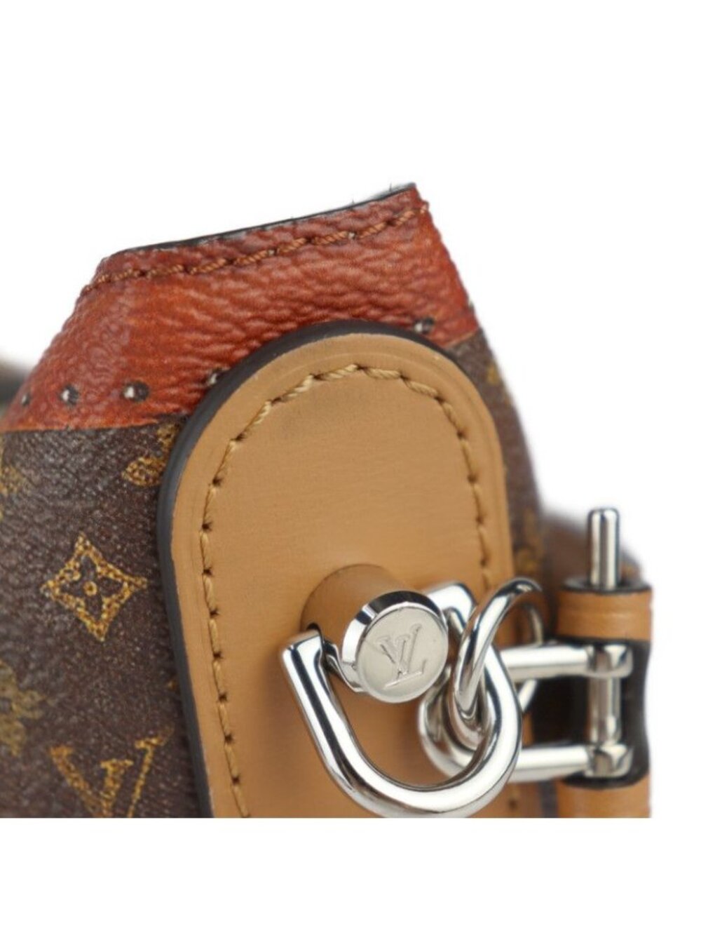 Louis Vuitton Duffle Bag Handbag Transformed Monogram Brown Silver - Picture 6 of 10